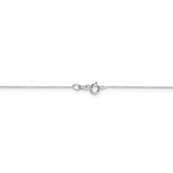 Children's 0.6mm, 14k White Gold, D/C Cable Chain Necklace, 14 Inch - Picture 4 of 8
